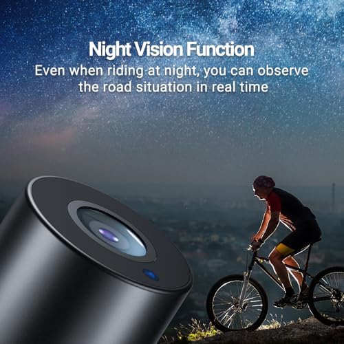 FEISIKE Handlebar Bike Mirror, Bicycle Rear View Camera with 4.3'' HD Night Vision Function, 145° Wide Angle View, Adjustable Rotatable Bracket