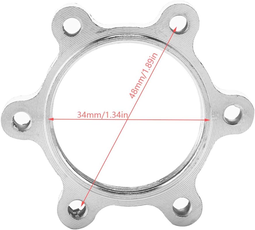 Aluminium Alloy Freewheel Threaded Hubs Disk Disc Brake Rotor 6 Bolt Flange Adapter Replacement Part, 10Pcs/Pack (48mm/1.89inch)