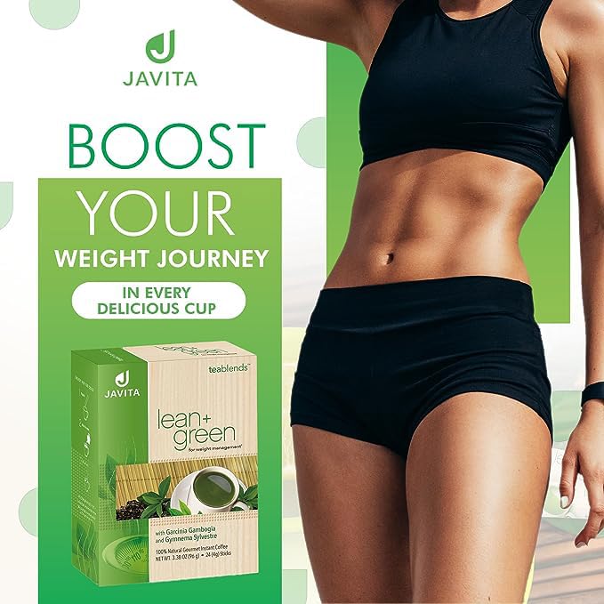 Lean + Green Japanese Matcha Green Tea Mix by Javita – Premium Instant Green Tea & Herbs – Daily Metabolism