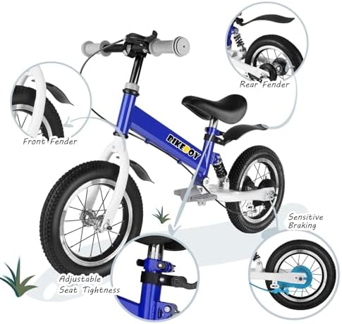 Balance Bike 2 in 1,The Dual Use of a Kids Balance Bike and Kids Bike,12 14 Inches for 2-6 Years Old,with Shock Absorbers, Fenders, Pedals, Auxiliary Wheels