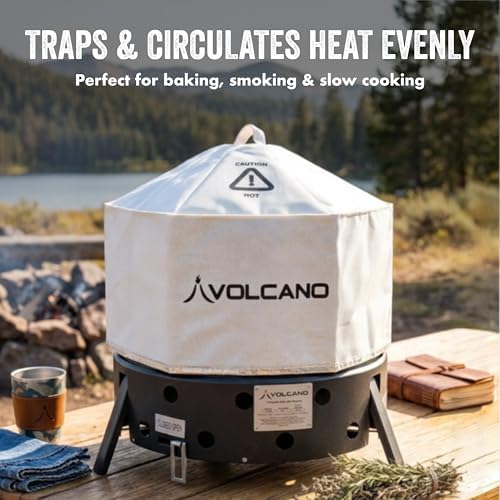 Volcano Lid for Volcano Collapsible Grill, Heat Resistant Polyester Cover, Heat Retention Lid for Baking, Smoking & Dutch Oven Cooking