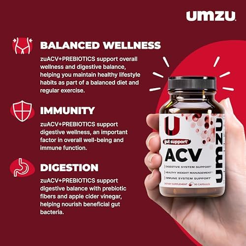 UMZU zuACV Apple Cider Vinegar Capsules, 30 Day Supply
