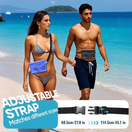 Waterproof Bag Fanny Packs for Women, Cruise Vacation Essentials Waterproof Pouch for Phone Passport Purse, Floating Dry Bags for Beach Water Park Boating Fishing Diving Surfing Kayaking Accessories | Floating, ideal for Beach, Boating & Kayaking, Durabl…