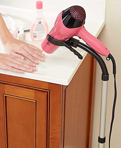 Hair Dryer Stand Holder - Hands Free, Adjustable Height & 360-Degree Rotation, Heavy Base