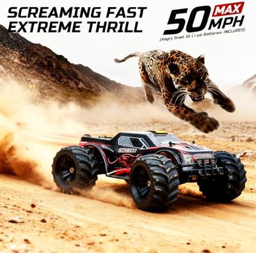 JLBRACINGRC 1/10 Brushless RC Cars for Adults, 80+ KPH, 4WD RC Trucks |120A ESC Monster Trucks, All-Terrain Off-Road Big Remote Control Car
