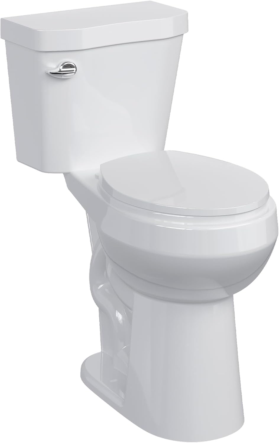 Two-Piece Toilets for Bathrooms, Comfort ADA Toilet with 19" Height, Elongated with Soft Close Seat, Power Flush 1.28 GPF