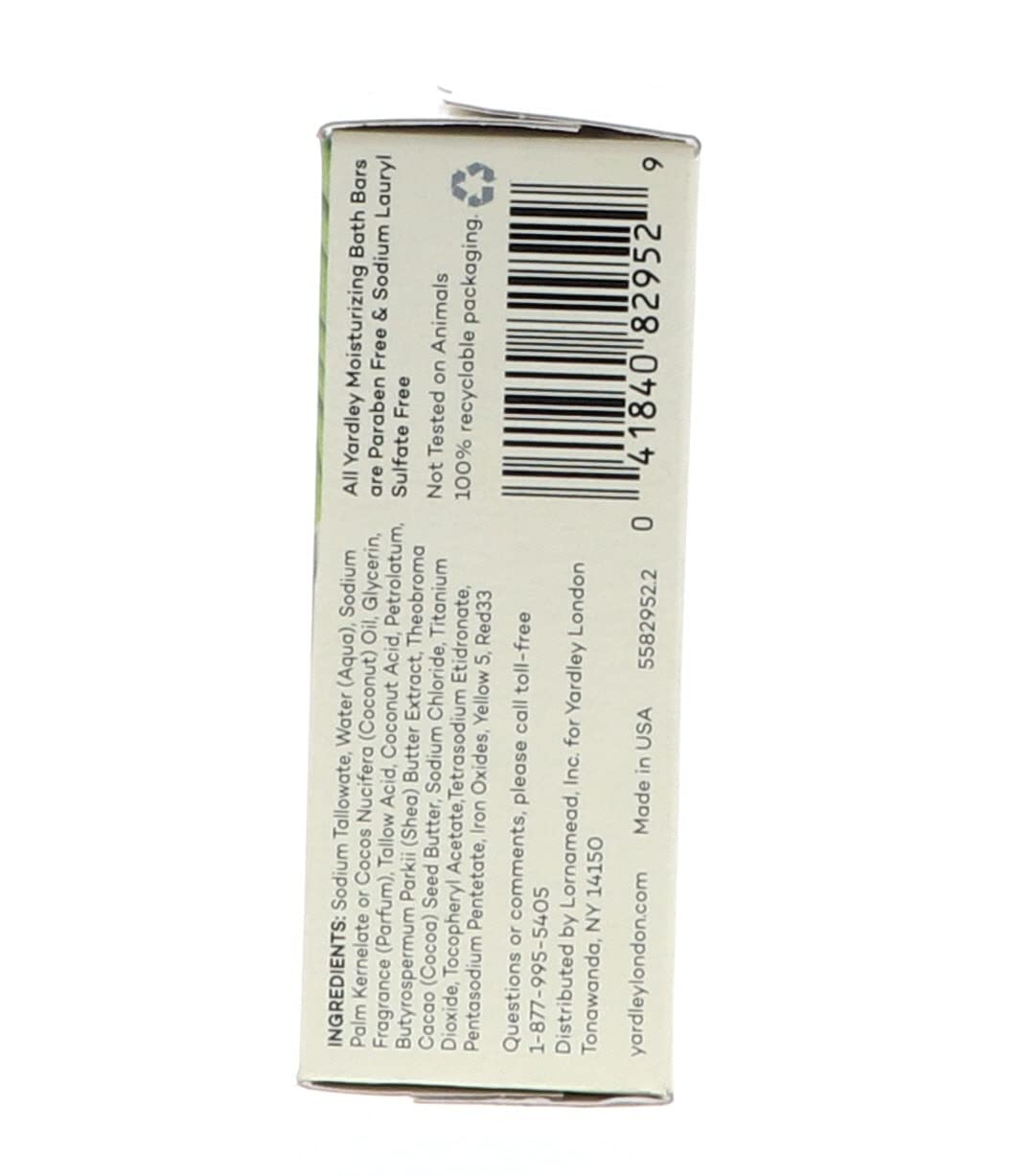 Yardley London Nourishing Bath Soap Bar Cocoa Butter, Helps Soften Dry Skin with Pure Cocoa Butter, Shea Butter & Vitamin E, 4.0 oz Bath Bar, 1 Soap Bar