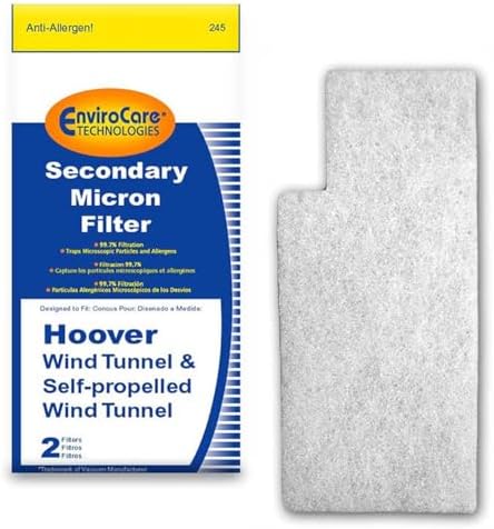 EnviroCare 245 Premium Replacement Secondary Filter for Hoover Windtunnel Vacuums, White
