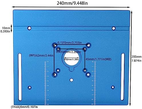 Aluminium Router Table Insert Plate And Router Lift for 65mm Diameter Universal Trimming Machine