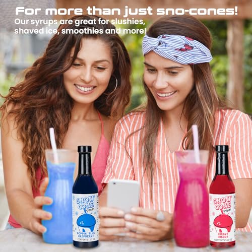 Concession Express® Snow Cone Syrup Party Pack – 12 Pack (12.7 oz Bottles) – Variety of 12 Flavors for Snow Cones & Shave Ice – Blue Raspberry