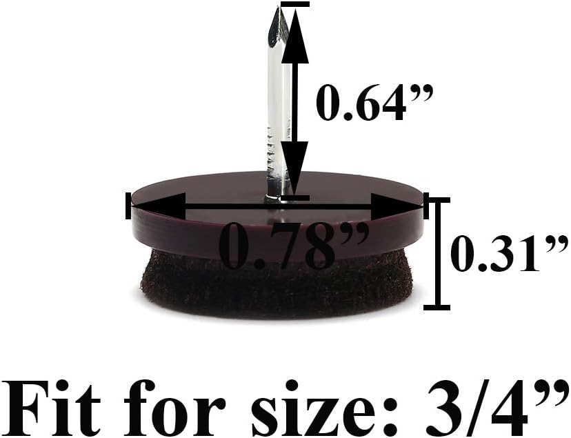 Furniture Felt Pads Nail-on Heavy Duty Felt Pad Chair Sliders Round Chair Leg Floor Protectors 1" Furniture Leg Protector 24 Pack