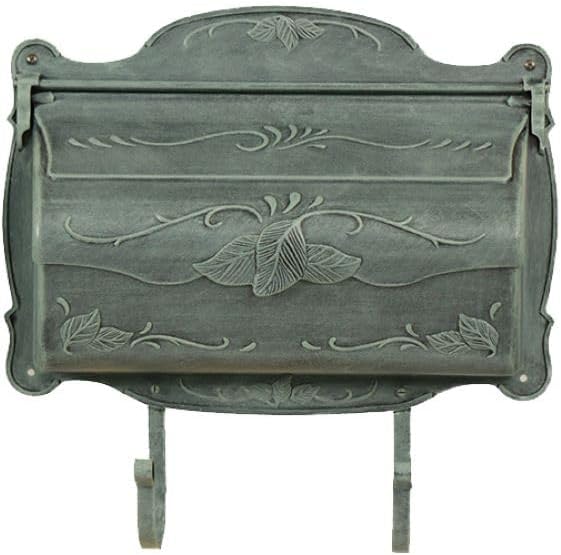 Special Lite Floral Horizontal Wall Mount Mailbox - Black Aluminum Mailbox for Wall Mount - SHF-1001-BLK