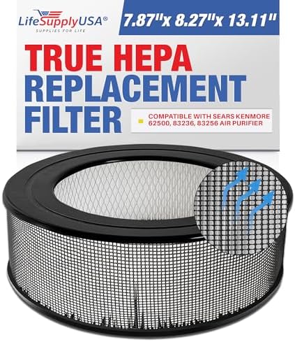 62500 True HEPA Filter Replacement Compatible with Sears Kenmore 83236, 83256 Air Purifier by LifeSupplyUSA