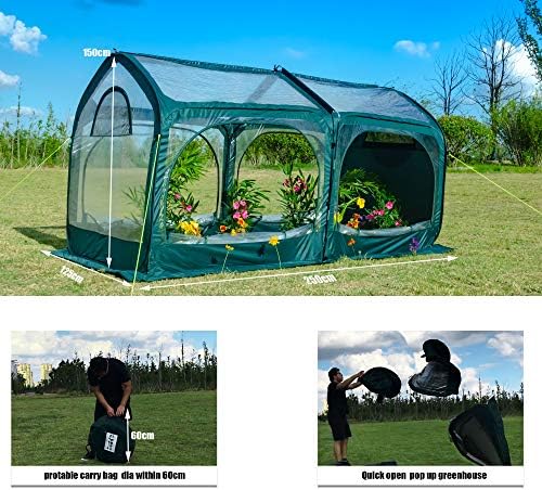 porayhut Pop Up Greenhouse Cover Flower House Mini Gardening Plant Flower Sunshine Room