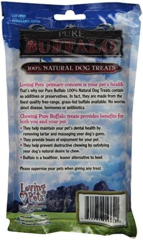 Loving Pets Pure Buffalo 4-Inch Pressed Bully Bone Dog Treat, 5-Pack