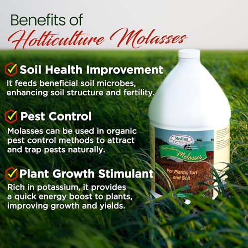 Medina Horticultural Molasses, 1 Qt - Nutrient-Rich Soil & Plant Feed | Feeds beneficial microbial life; supports organic gardening; versatile on lawns, gardens & trees