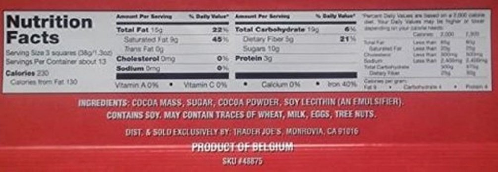 Trader Joes 72% CACAO Dark Chocolate Huge Pound Plus Candy Bars 3 Pack No Artificial Flavors No Preservatives