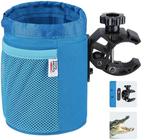 KEMIMOTO Motorcycle Cup Holder, Oxford Fabric Motorcycle Drink Holder with 0.6"-1.5" Alligator Clamp, Universal Water Bottle Cup Accessories for Bike