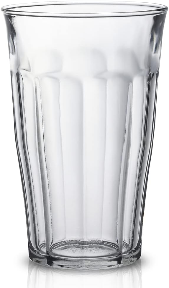 Duralex Made in France Prisme Marine Glass Tumbler Drinking Glasses, 8.75 ounce - Set of 6, Marine Blue