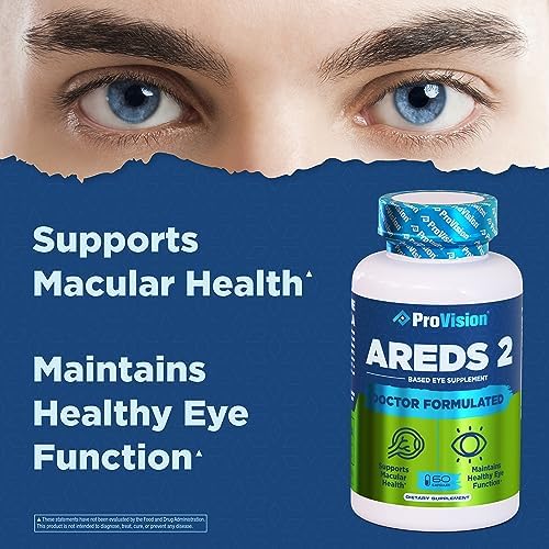 Provision AREDS 2 Eye Vitamins - Lutein and Zeaxanthin Complex, 60 Capsules | Doctor Formulated Vision Supplements for Adults with Vitamin C, E, Zinc