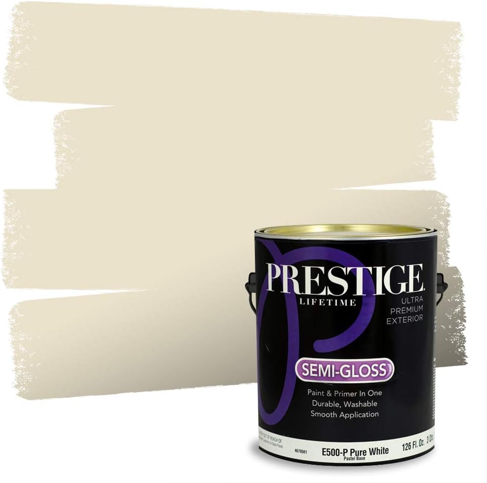 PRESTIGE Paints Exterior Paint and Primer In One, 1-Gallon, Flat, Comparable Match of Sherwin Williams* Coastal Plain*