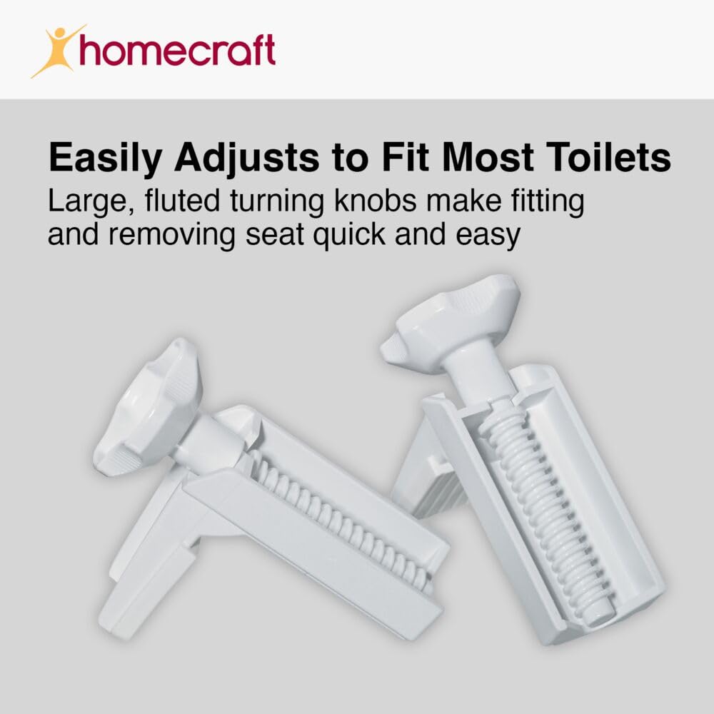 Homecraft Savanah Raised Toilet Seat 2" with Lid, Elongated & Elevated Lock Seat Support for Elderly, Handicapped and Disabled Users, White Colour | Elevated toilet seat riser for seniors and elderly; universal fit for most standard toilets, portable and…