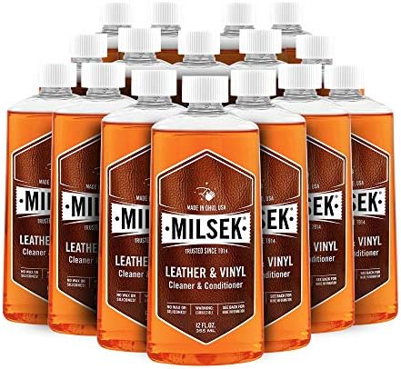 Milsek Leather & Vinyl Cleaner & Conditioner - Cleaning Supplies for Leather Home Furnitures, Couch, Automotive Interior, Shoes, Bags - 12 Fl Oz (Pack of 1) | Cleans, conditions, and helps protect leather and vinyl surfaces for long-lasting appearance an…