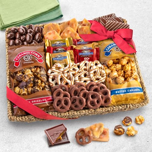 A Gift Inside Chocolate Gift Basket - Sweet Treats Gift Tray, Chocolates Gift Basket for Mom, Dad, Family & Friends