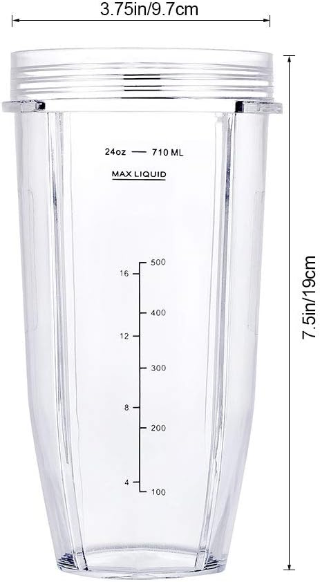 Blender Cups Fit for Ninja, Replacement Parts 16OZ Cups with Lids
