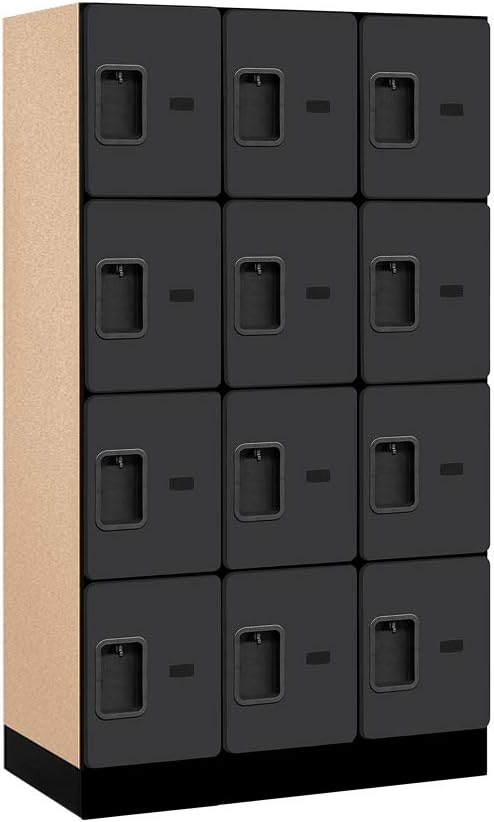 Salsbury Industries Four Tier Designer Wood Locker, Mahogany, 6' 3" x 18"