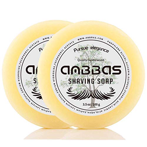 Anbbas Shaving Soap Goat Milk for Men Beard Traditional Wet Shave(3.5oz) | Foam Women Body Hair Removal Smooth Close Shave