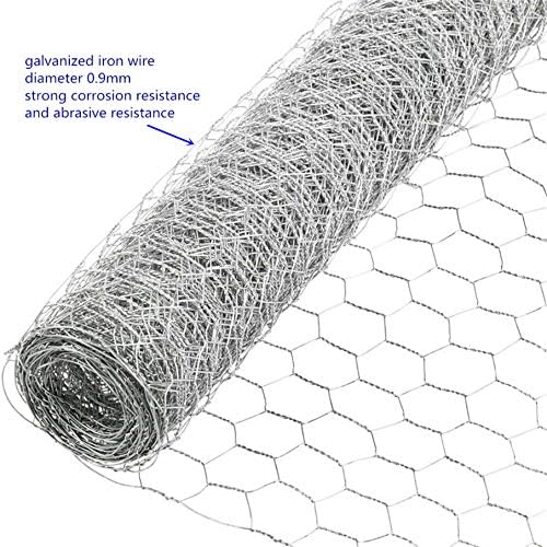 Galvanized Poultry Wire Netting 2" Hexagonal Mesh Wire Fence Suit for Family Craft Projects Chicken Netting Garden Fencing Backyard Fencing (4ft x