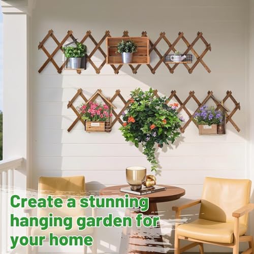 2Pcs 13x78 Expandable Wood Wall Trellis for Climbing Plants Outdoor/Indoor