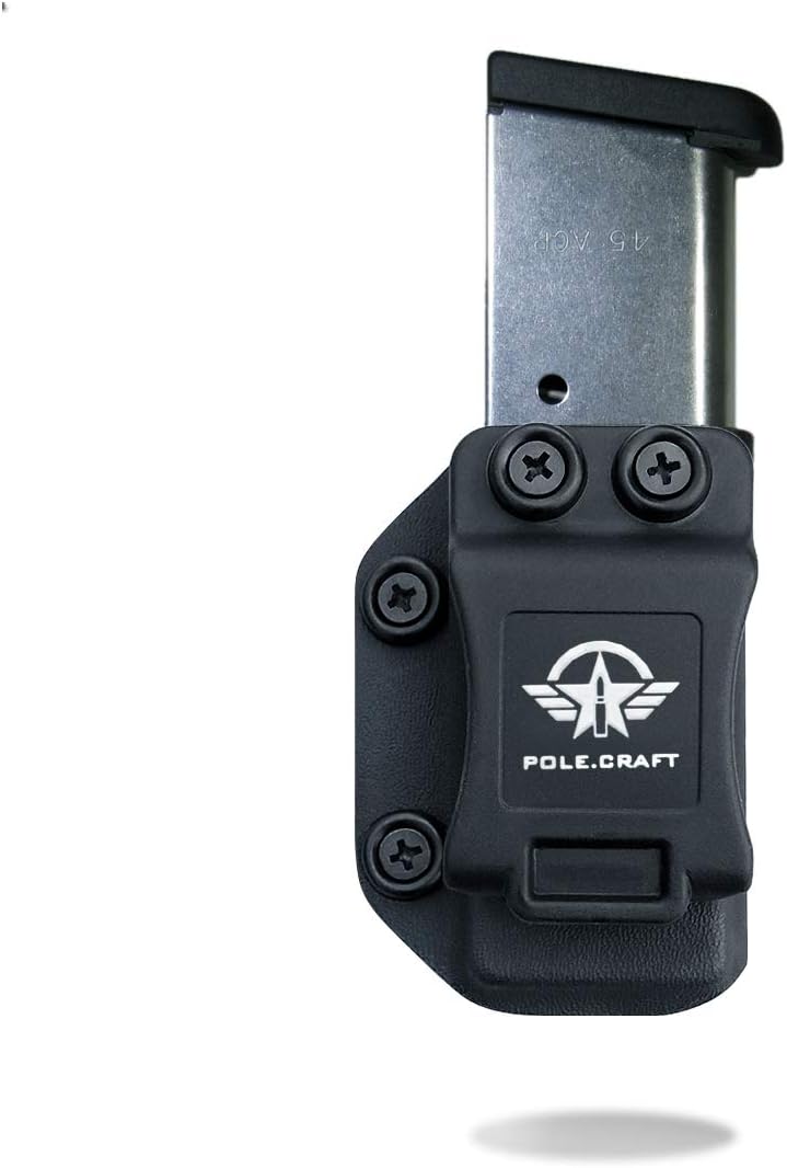 POLE.CRAFT IWB/OWB Magazine Holster Kydex - Mag Carrier Fits: 9mm .40 Double Stack / 9mm .40 Single Stack - P365 1911 Glock 19 19X 17 26 27 28 43 22