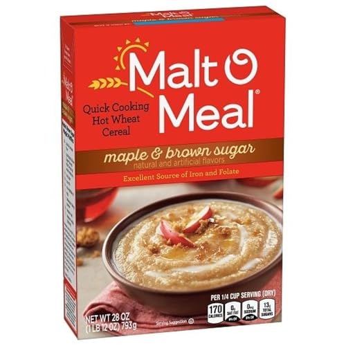 Malt-O-Meal Maple And Brown Sugar - Hot Cereals, 28 Ounce -- 12 per case.
