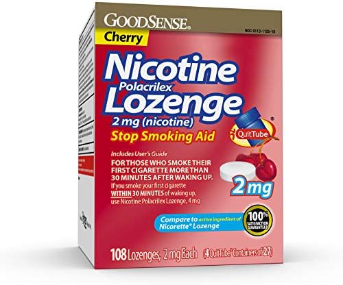 GoodSense Nicotine Polacrilex Lozenges 2 mg, Cherry Flavor, 108 Count