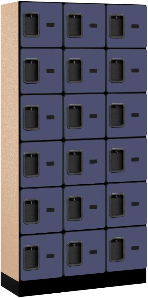 Salsbury Industries 36365MAH Six Tier Box Style Designer Wood Locker, 6' 3" x 15", Mahogany