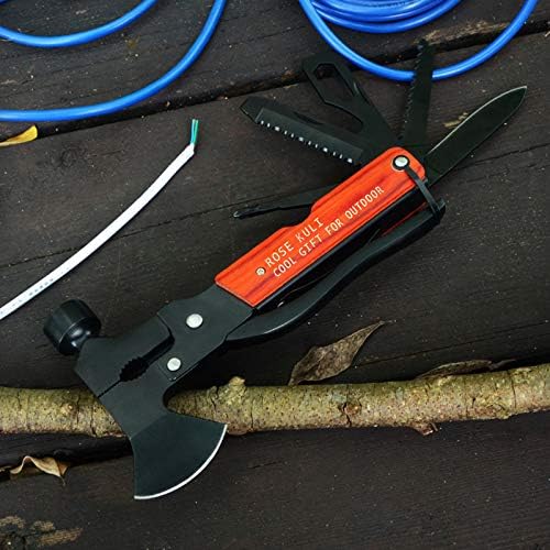18-in-1 Multitool Camping Axe Hammer, Multi Tool with Plier, Knife | Emergency Escape Tool, Survival Gear for Outdoor Hunting Hiking, Fathers Day Gift for Men Dad Husband Boyfriend