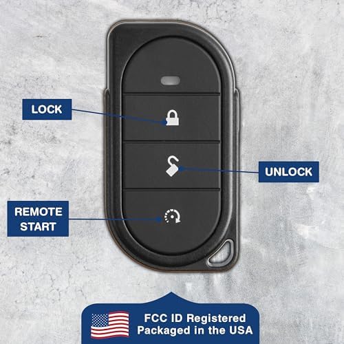 2X KeylessOption Keyless Entry Remote Control Car Truck SUV Key Fob Alarm Security Starter Lock Unlock Remote Start 3-Button Replacement for Viper (7146V)