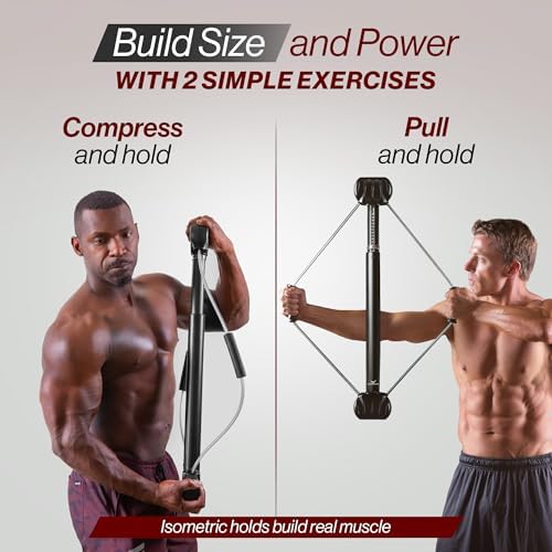 Bullworker Bow Classic 36" Isometric Exercise Equipment, Portable Home Gym Chest Expander, Customized Variable Resistance, Chest and Arm Trainer