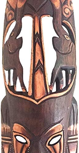 OMA African Mask Wall Art Hanging Lucky Elephant African Safari Tribal Home Decor Gift - Large Size