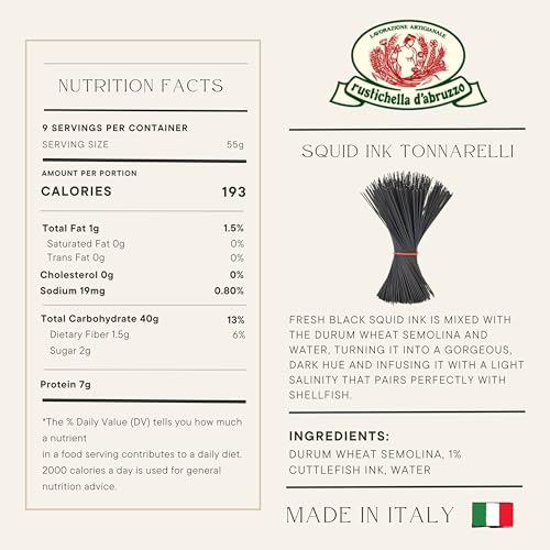 Rustichella D' Abruzzo Spaghetti Di Nero Black Squid Ink Pasta 17.6 Oz.