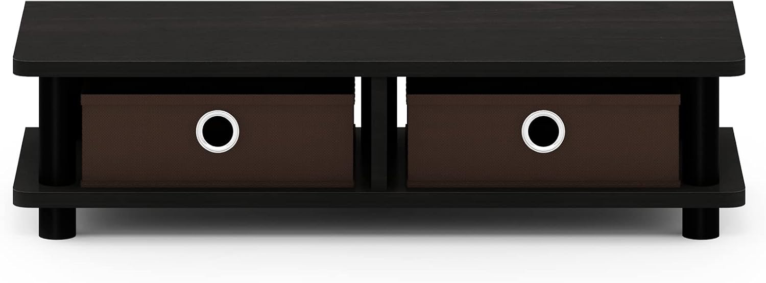 FURINNO Turn-N-Tube Monitor Stand, French Oak Grey/Black