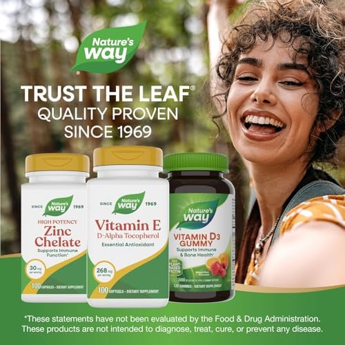 Nature's Way Vitamin E, D-Alpha Tocopherol, Essential Antioxidant, Helps Neutralize Free Radicals*, 268 mg per Serving, 100 Softgels (Packaging May Vary)
