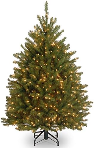 National Tree Company 7ft Pre-Lit Dunhill Fir Artificial Christmas Tree | 700 Clear Lights, 2,144 Tips, Includes Stand, Green