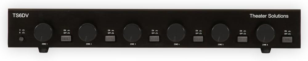 Theater Solutions TS6DV Dual Input 6 Zone Speaker Selector Box Volume Controls