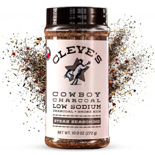Cleve's Gourmet, Steak Seasoning for Grilling & Cooking, Steak Rub with Smoky Charred Flavor, Prime Rib Seasoning & Beef Seasoning, (Small, Cowboy Charcoal Steak Seasoning)