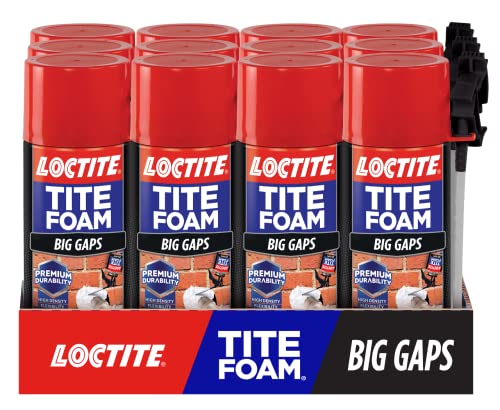 Loctite Tite Foam Big Gaps Spray Foam Sealant, 12 fl oz Can, 1 Pack - Polyurethane Expanding Insulation