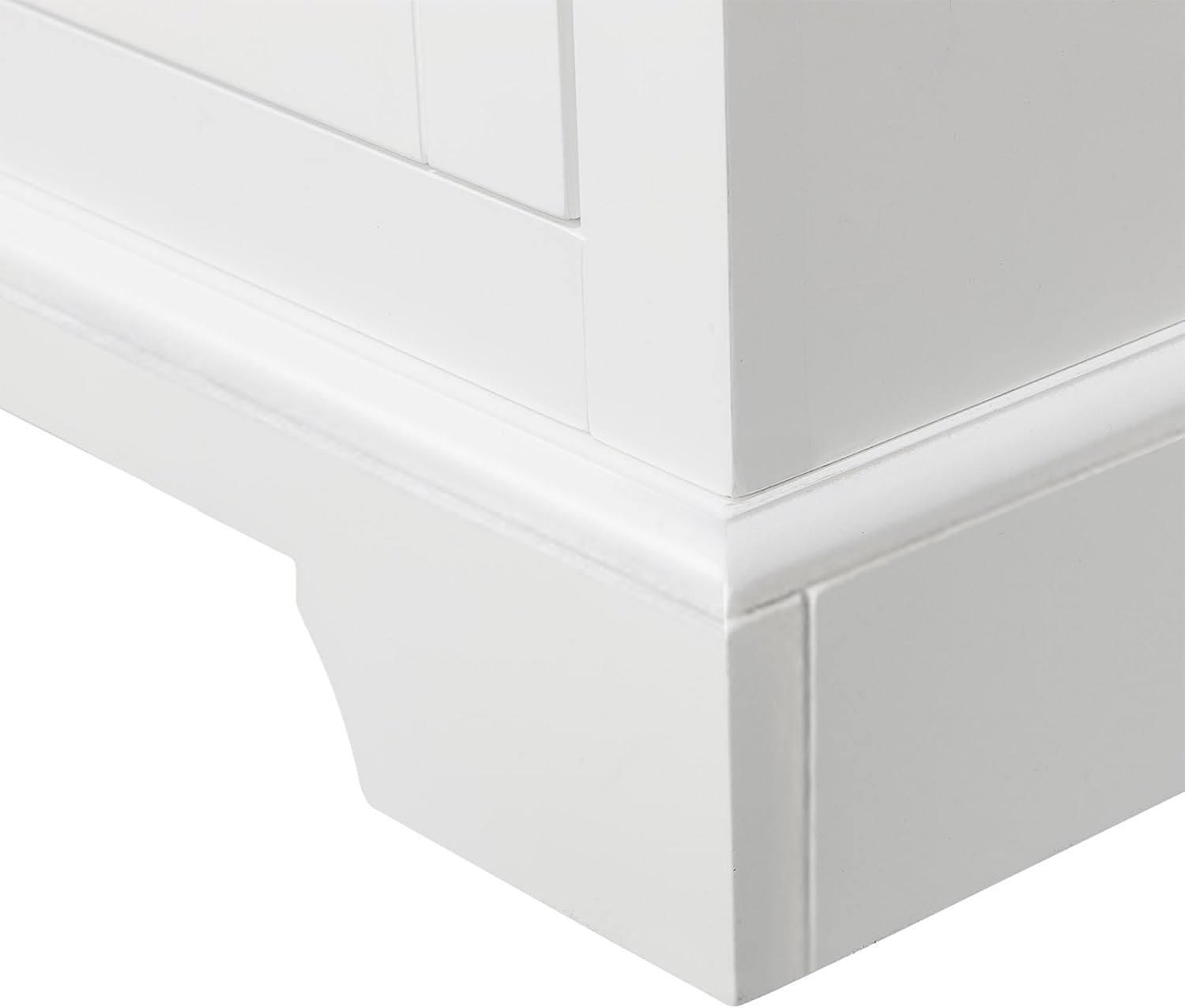 Teamson Home Versailles Wooden Freestanding Floor Storage Cabinet with 2 Adjustable Interior Shelves 3 Storage Spaces and 2 Floral Scroll Doors, White