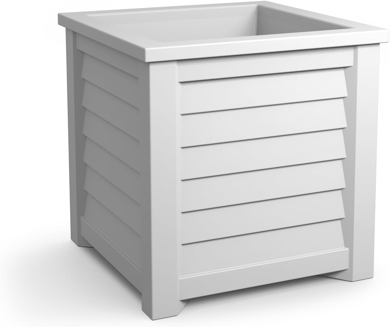 Mayne 5866-W Lakeland Square Patio Planter, 16x16, White